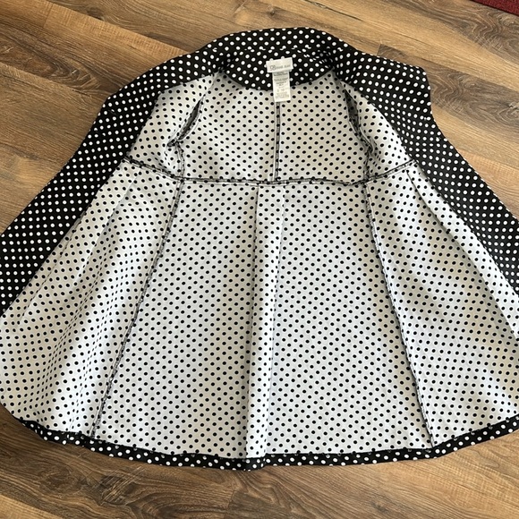 BONNIE Jean Black & White Polka Dot Coat Size 10 - Picture 8 of 12